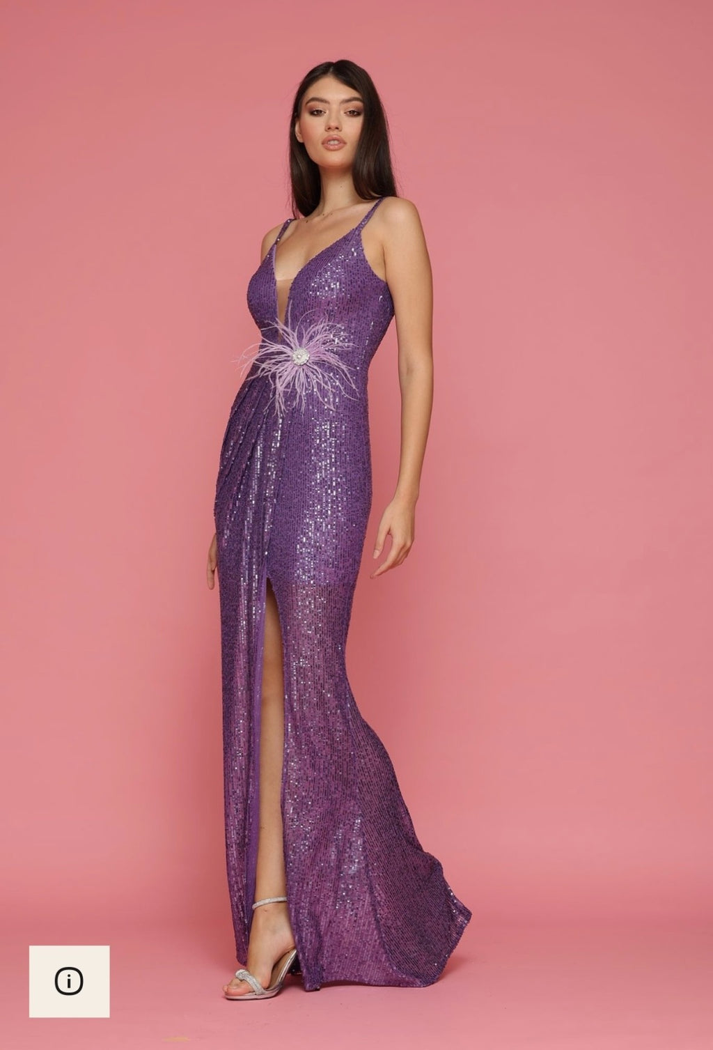 Rochie sirenă cu paiete și pene 👑 Vittoria Royal Blue