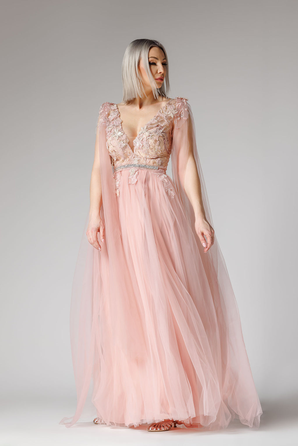 Rochie eleganta lunga bust din dantela