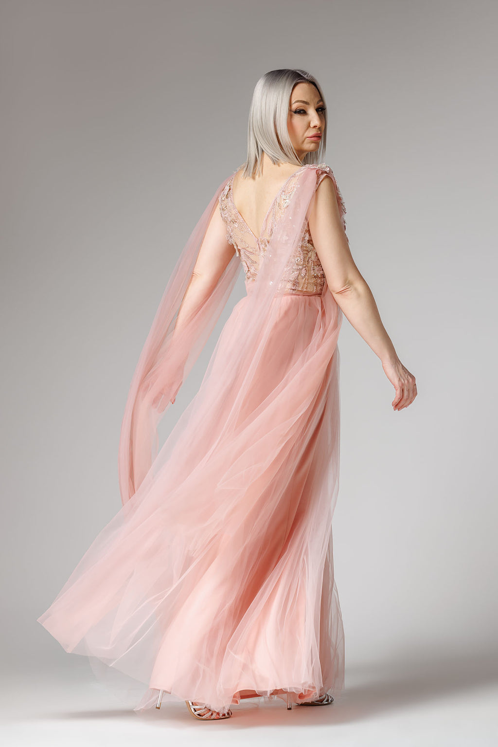 Rochie eleganta lunga bust din dantela