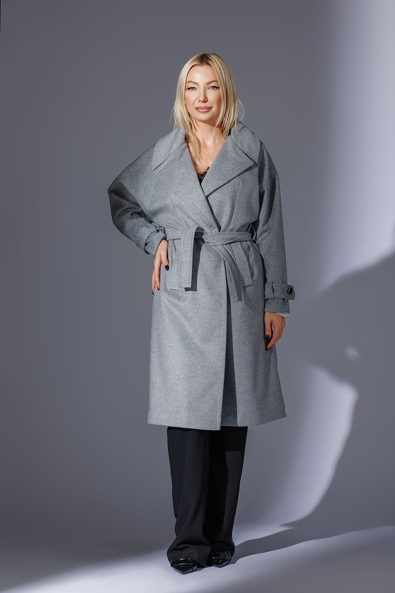 Palton versatil damă gri , elegant și chic