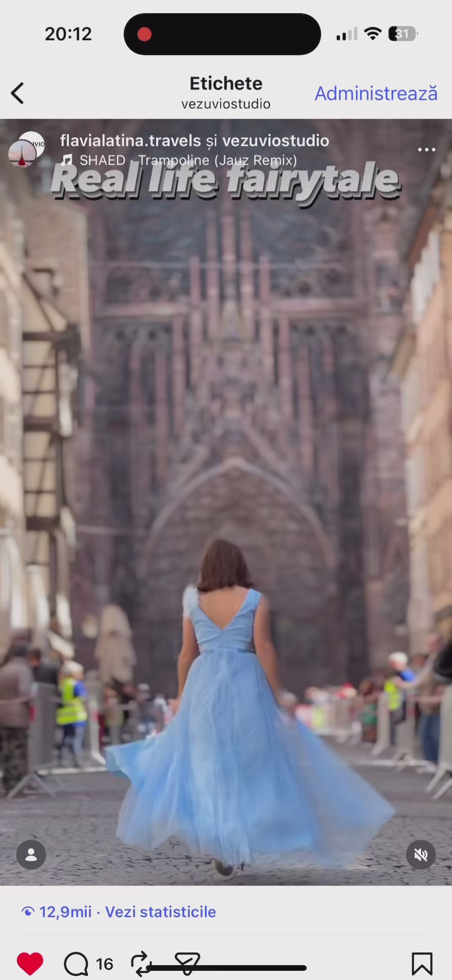 Rochie eleganta lunga cu fronseuri din tulle pene Katerina Blue